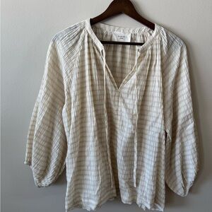 Elegant Cream + Natural Stripped Blouse